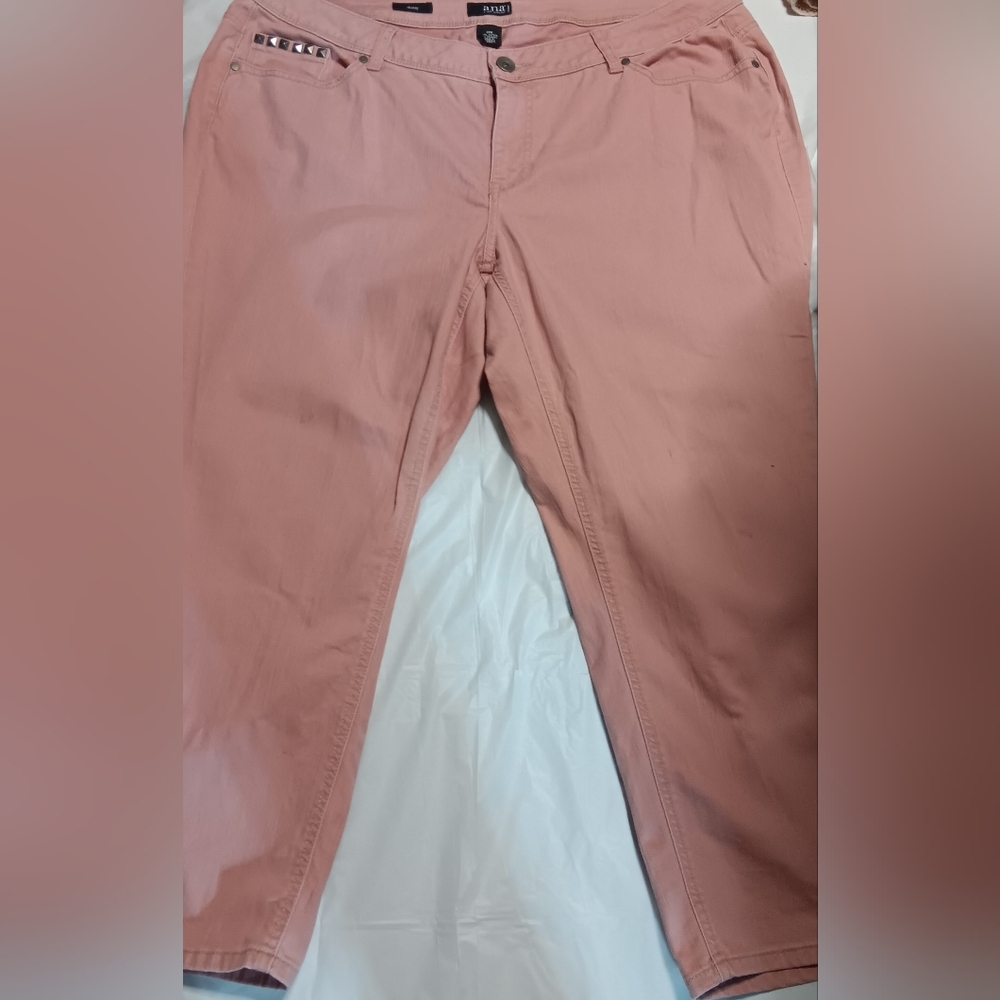 A.N.A. Skinny Ankle Dusty Pink Womens 22W Jeans
